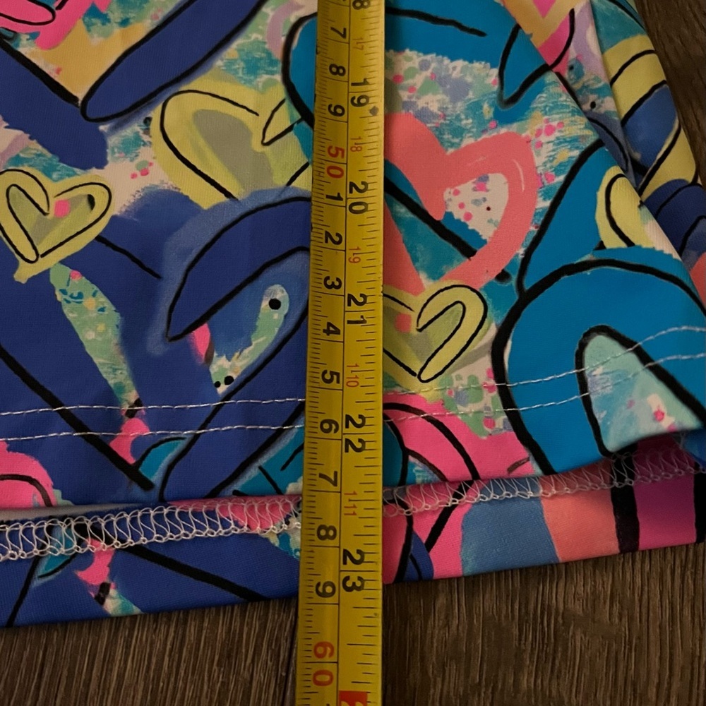 Lulu B Sleeveless Ruffle Cooling UPF 50 Top Colorful Hearts Print Small NWT new - Picture 7 of 12